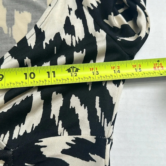 Diane Von Furstenburg Capela 100% Silk Black Cream Sheath Dress Womens Size 4 - Picture 6 of 11